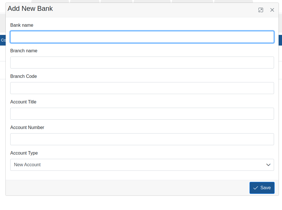 Add Bank Account Spantik lab